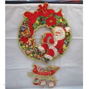 Панно Венок рожд. и Дед Мороз 12-53SD картон