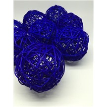 Ротанговые шары 9см В упаковке 8 шт. Цвет: синий (blue)