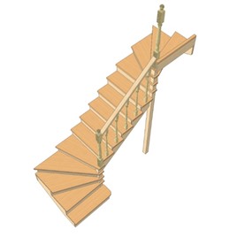 №3.1.4.1. Лестница с разворотом на 180 градусов, с забежными ступенями, интернет-магазин Sportcoast.ru