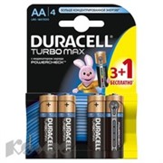 Батарея DURACELL АА/LR6-4BL TURBO Max 3шт+1 бесплатно бл/4