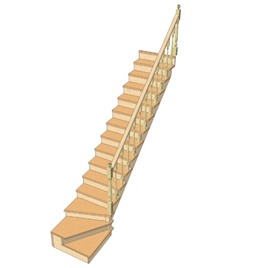 №2.1.1.0. Лестница с поворотом на 90 градусов, с забежными и прямыми ступенями, интернет-магазин Sportcoast.ru