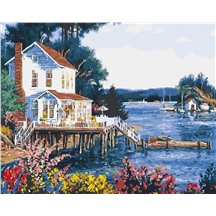 Картина для рисования по номерам "Пляжный домик" арт. GX 9477