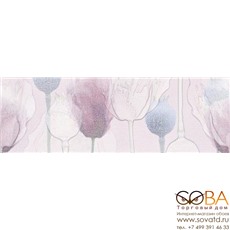 Декор Cersanit Вставка Lila цветы розовый 25х75 купить по лучшей цене в интернет магазине стильных обоев Сова ТД. Доставка по Москве, МО и всей России