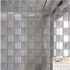 Мозаика  зеркальная Серебро + Хрусталь С50Х50 ДСТ 25 х 25/300 x 300 мм (10шт) - 0,9 купить по лучшей цене в интернет магазине стильных обоев Сова ТД. Доставка по Москве, МО и всей России