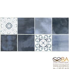 Плитка Glam  настенная Indigo Ornament 1 63x31,5 купить по лучшей цене в интернет магазине стильных обоев Сова ТД. Доставка по Москве, МО и всей России