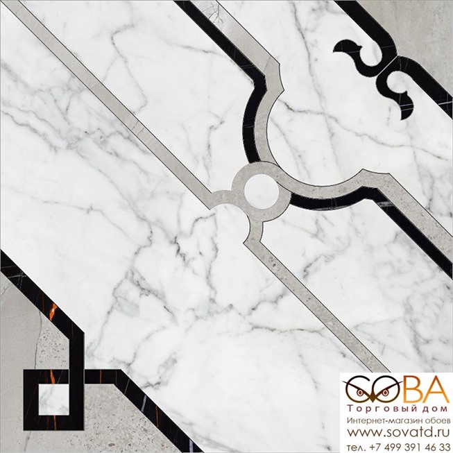 Керамогранит Marble Trend K-1000/MR/d01-cut/60x60 Carrara купить по лучшей цене в интернет магазине стильных обоев Сова ТД. Доставка по Москве, МО и всей России