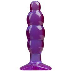 Фиолетовая рельефная анальная пробка SpectraGels Purple Anal Stuffer - 14 см.