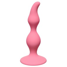 Розовая анальная пробка Curved Anal Plug Pink - 12,5 см.