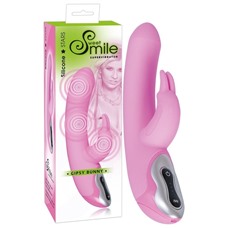 Многофункциональный розовый вибратор Smile Gipsy - 24 см.