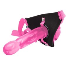 Розовый страпон Climax Strap-on Pink Ice Dong   Harness set - 17,8 см.