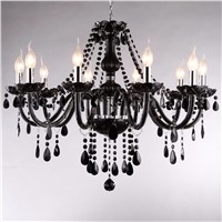 Подвесная хрустальная люстра "классика" чёрная
