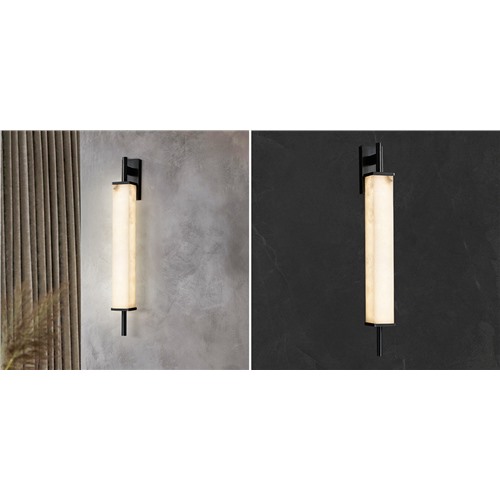 Бра настенное мрамор и металл черный современный стиль