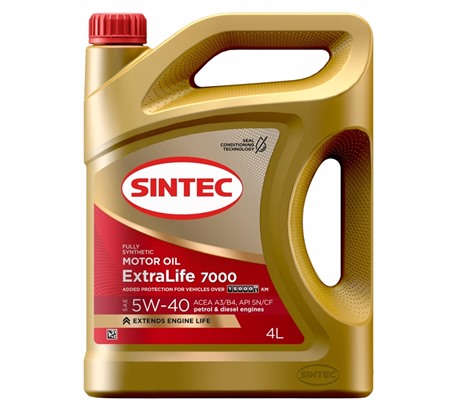 Моторное масло Sintec Extralife 7000 5W-40 SN/CF  A3/B4 (4л.)